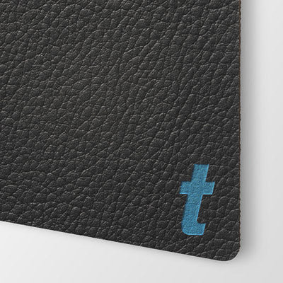 Faux Leather Black With Blue