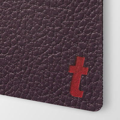 Faux Leather Purple With Red