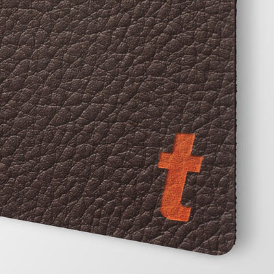 Faux Leather Red Brown With Orange